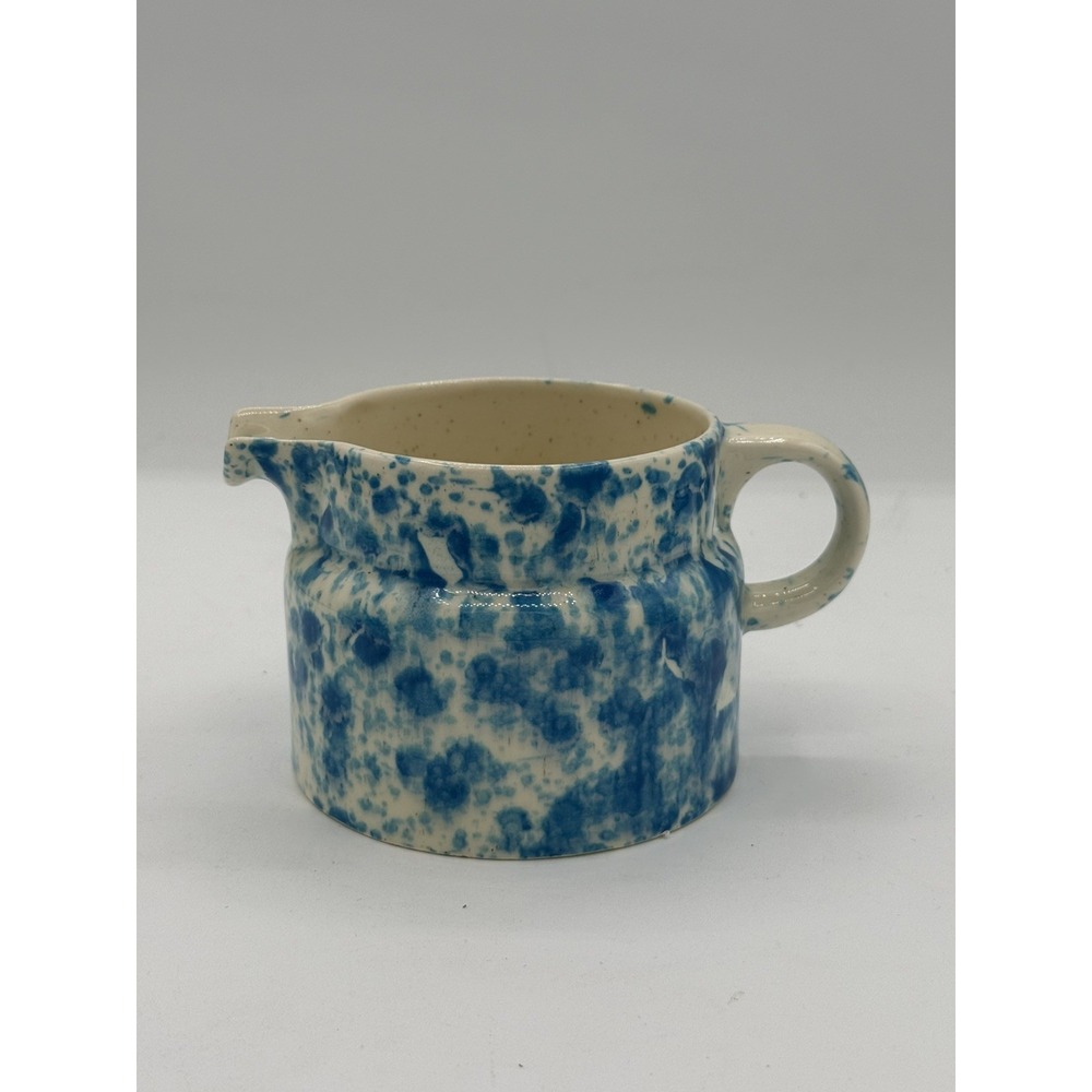 Splatter Blue by Homer Laughlin Creamer Cup Sponge wear Cream Handle